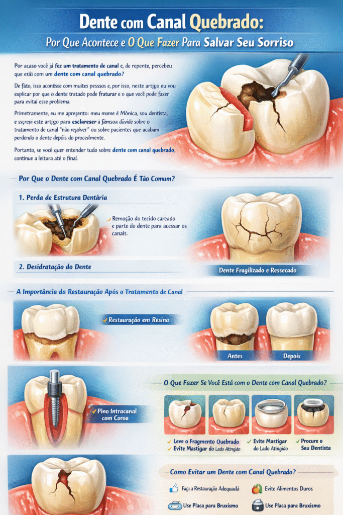 dente com canal quebrado
